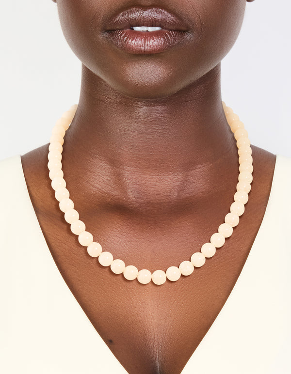 Baby Pink Acrylic Beaded Necklace