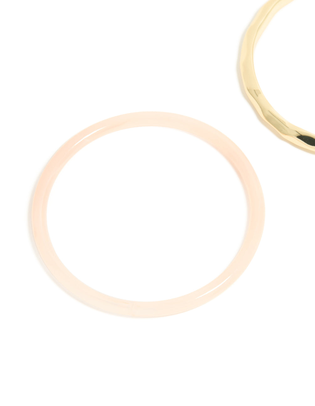 Gold Plated & Pink Acrylic Bangles 2-Pack
