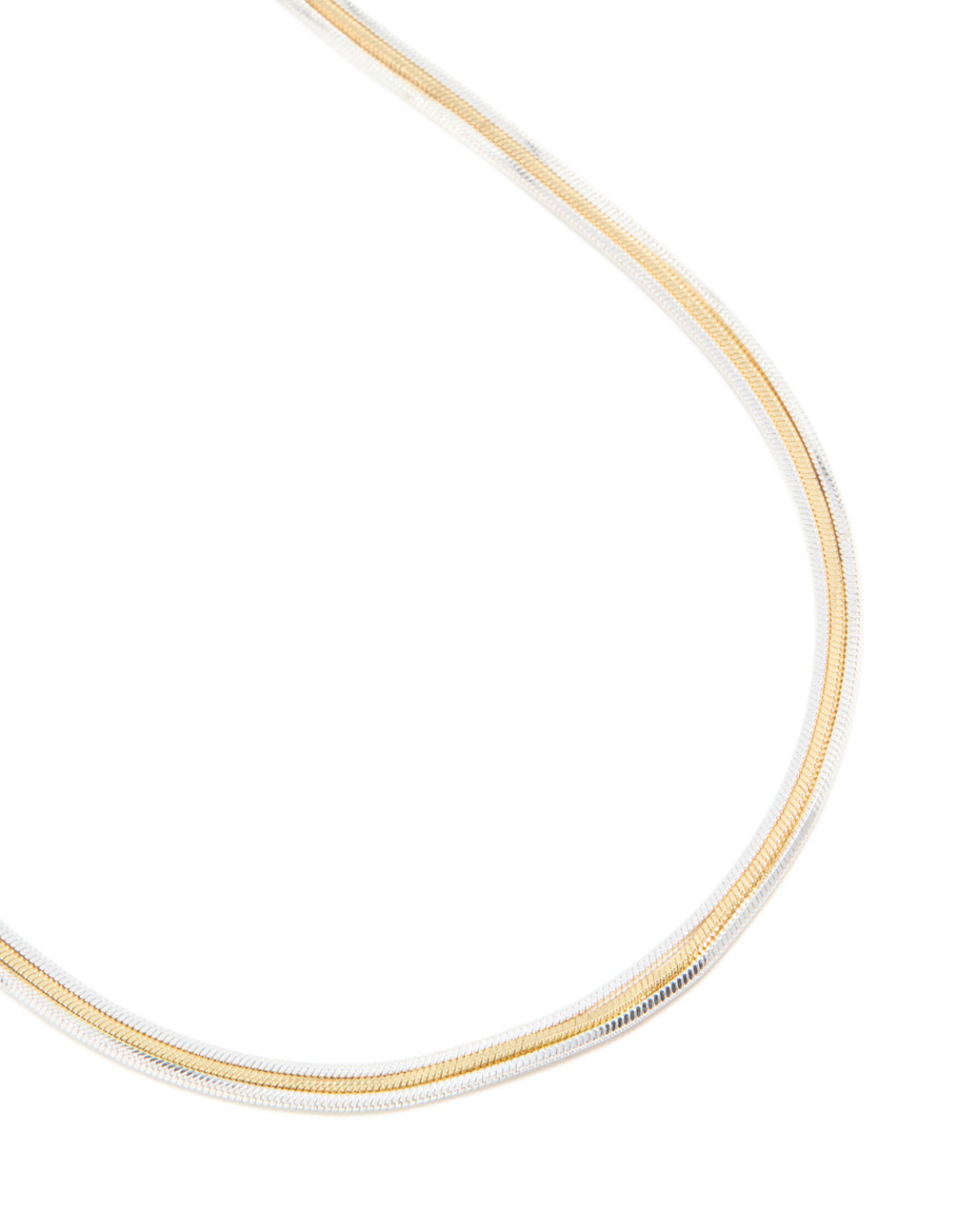 Mixed Metal Plated Thin Snake Chain Layered Necklace