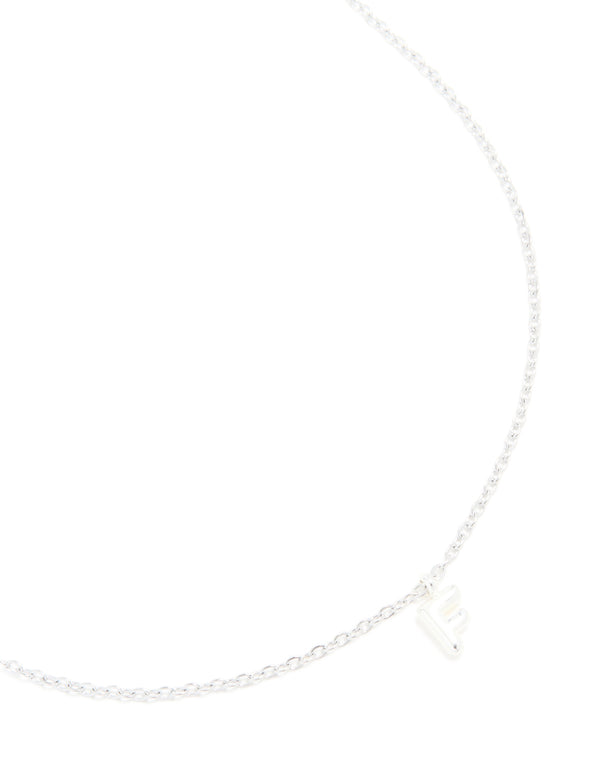 Waterproof Stainless Steel Mini Bubble Letter F Necklace