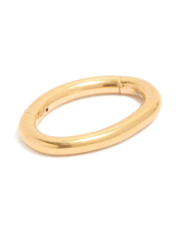 Gold Plated Surgical Steel Oval Clicker Belly Ring