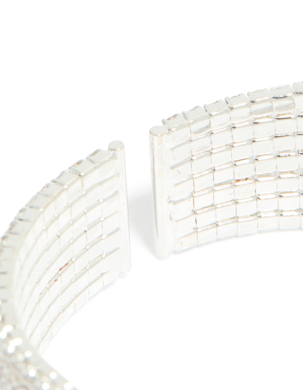 Silver Diamante Shiny Seven Layered Wrist Cuff