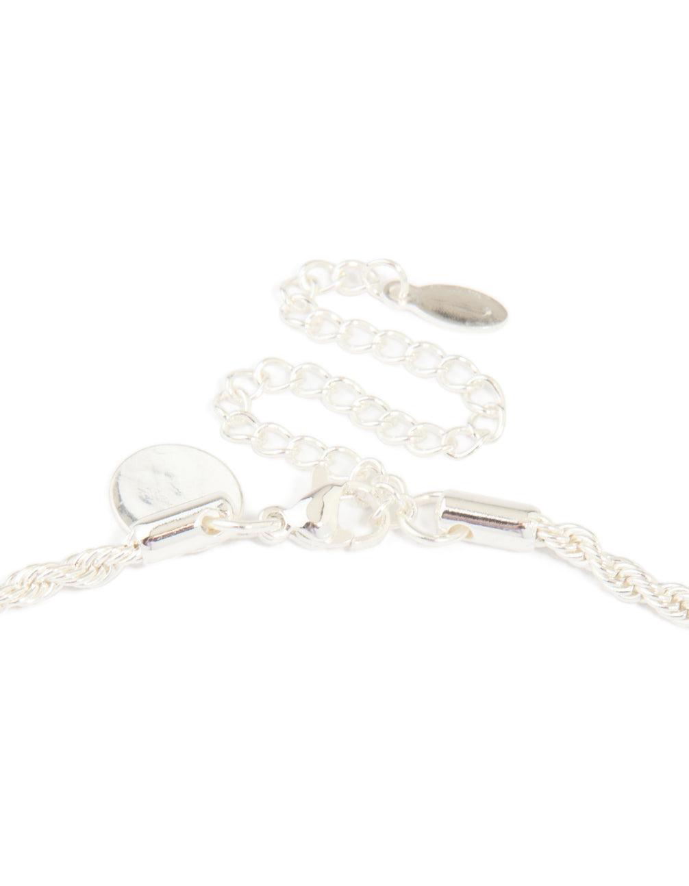 Discover a waterproof stainless steel twist chain necklace in silver for statement style clasp detail view