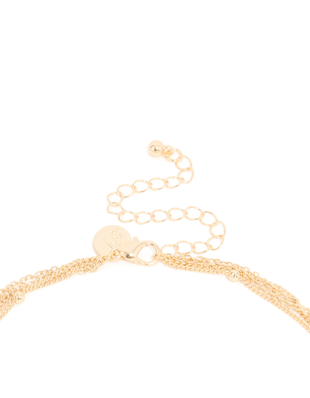 Gold Celestial Multi Rust Beaded Layered Y-Necklace