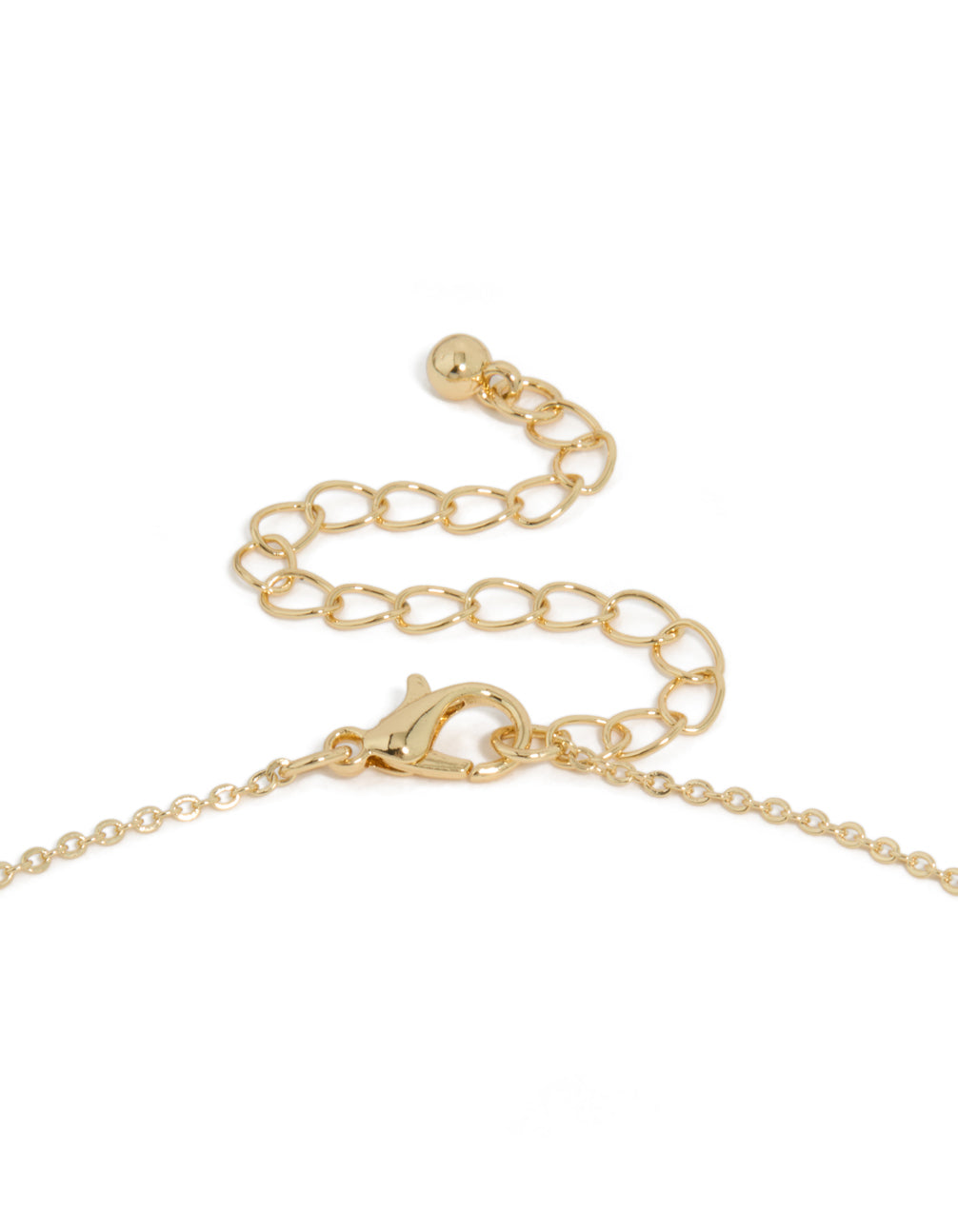 Gold Plated Cubic Zirconia & Pearl Letter L Necklace