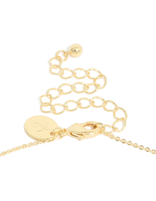 Gold Plated Brass Tanzanite Cubic Zirconia December Birthstone Necklace