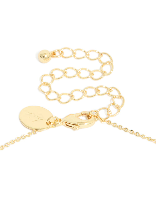 Gold Plated Brass Aquamarine Cubic Zirconia March Birthstone Necklace
