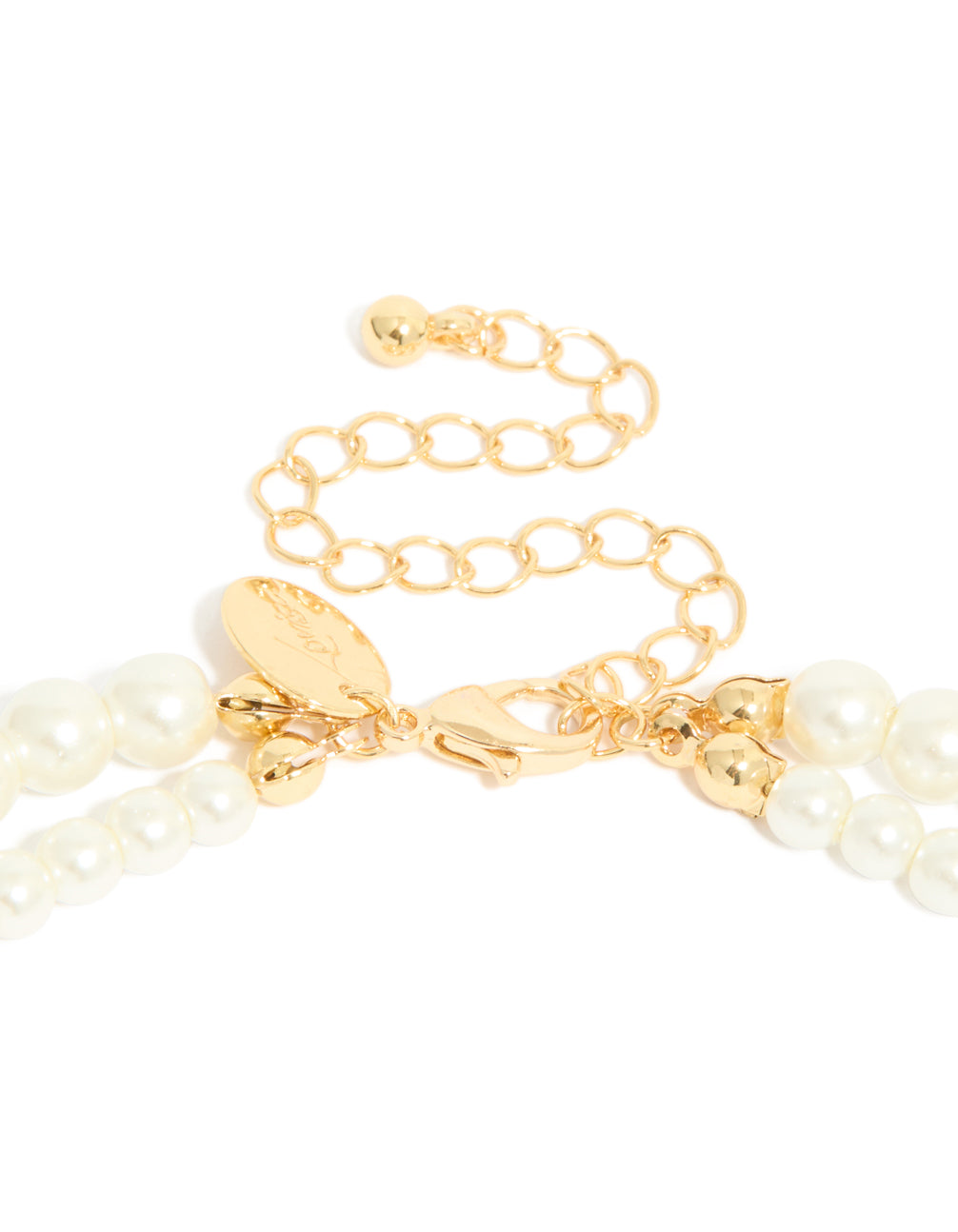 Gold Plated Cubic Zirconia & Pearl Drop Layered Necklace