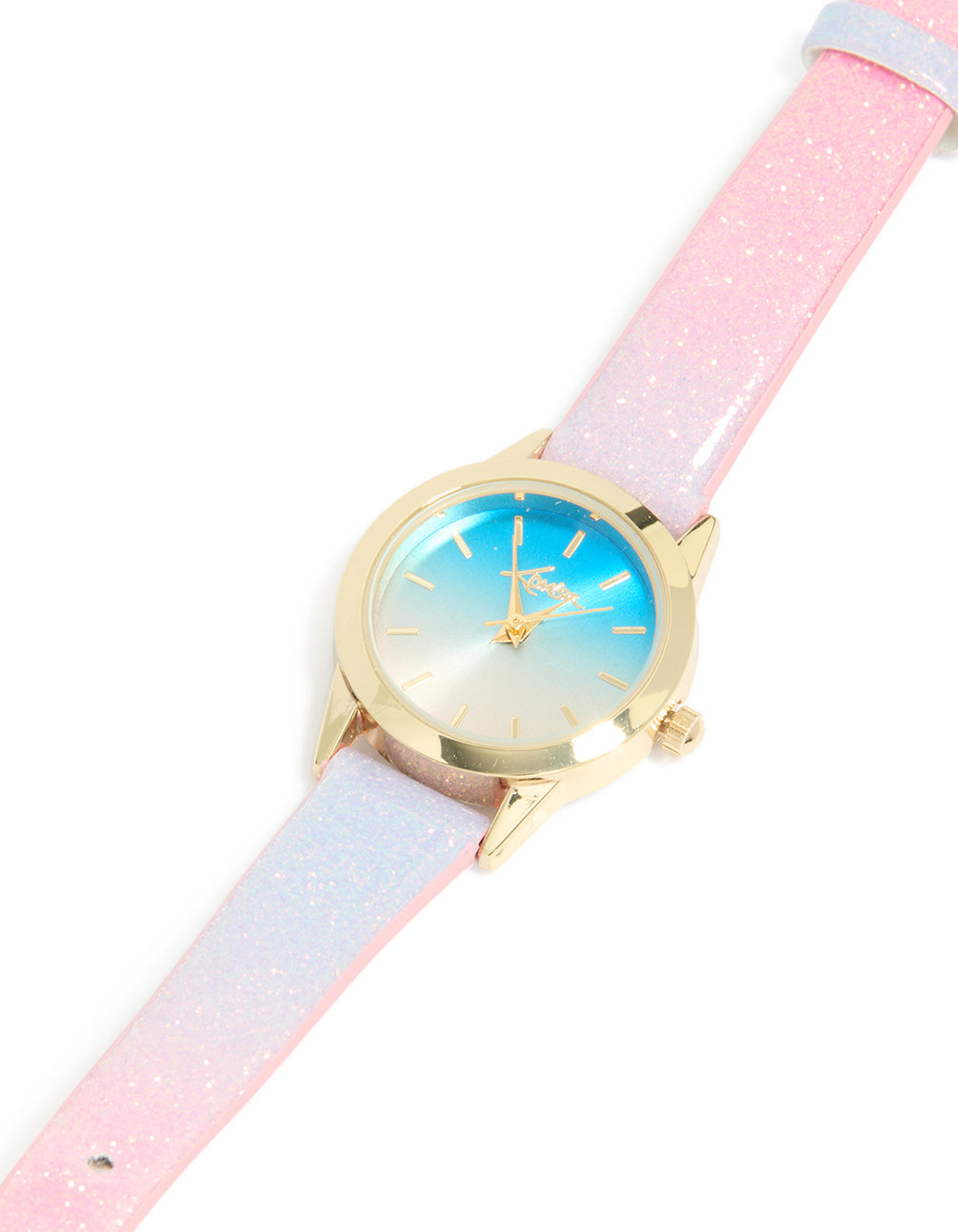 Kids Pink & Purple Ombre PU Leather Cat Mini Watch