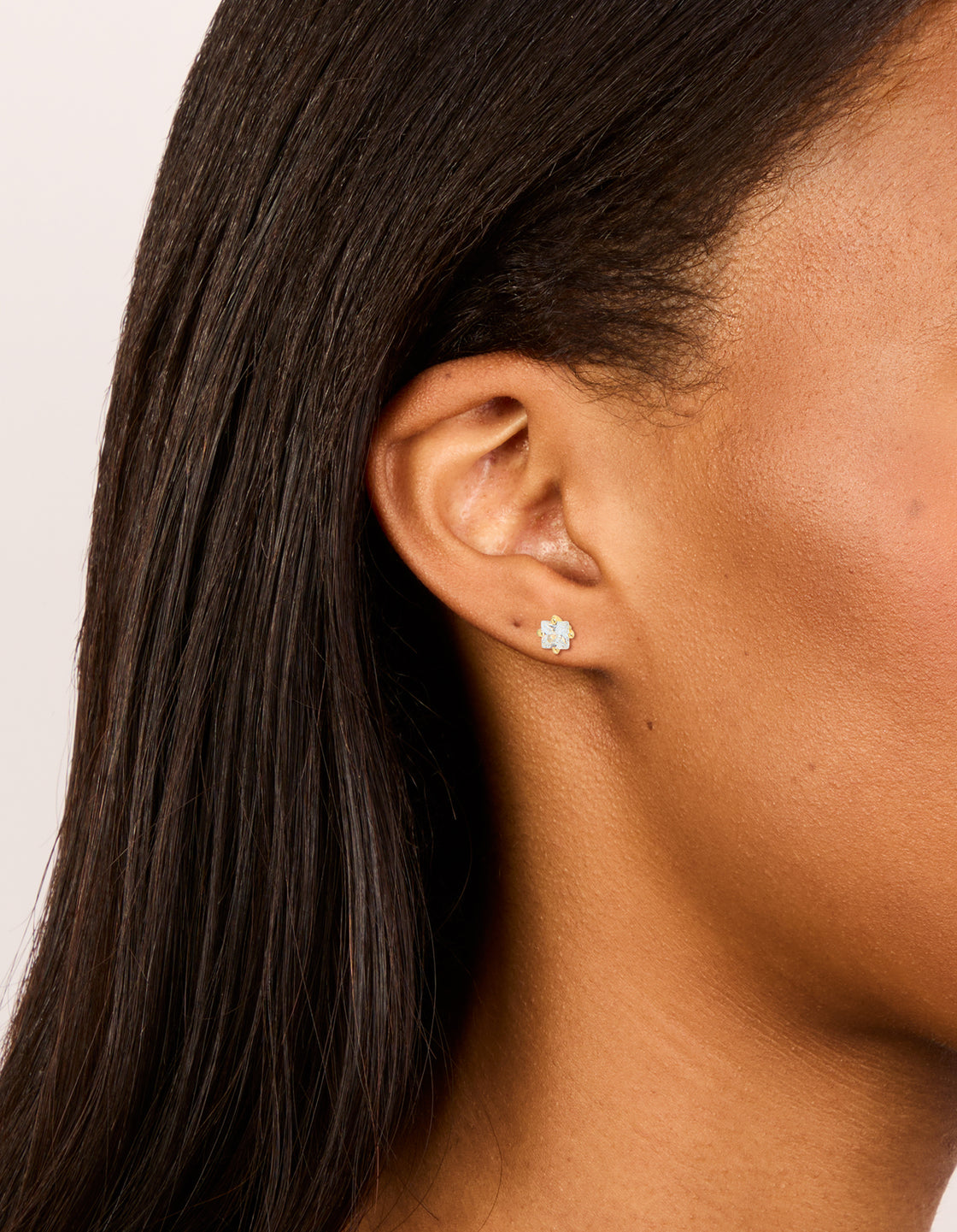 Gold Plated Surgical Steel Cubic Zirconia Flat Back Studs