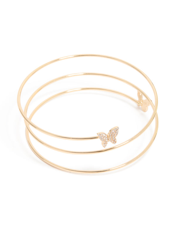 Gold Layered Butterfly Arm Cuff