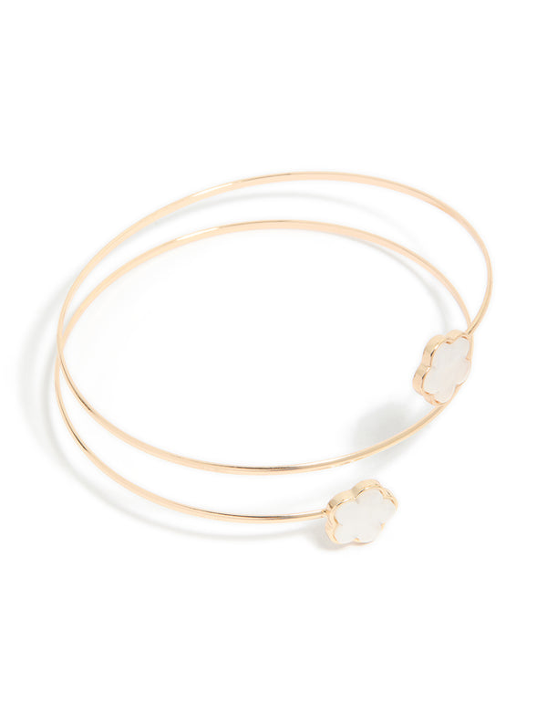 Gold Small Flower Arm Cuff