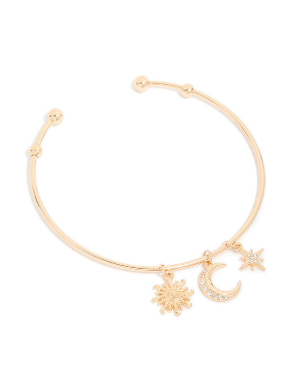 Gold Celestial Charms Arm Cuff