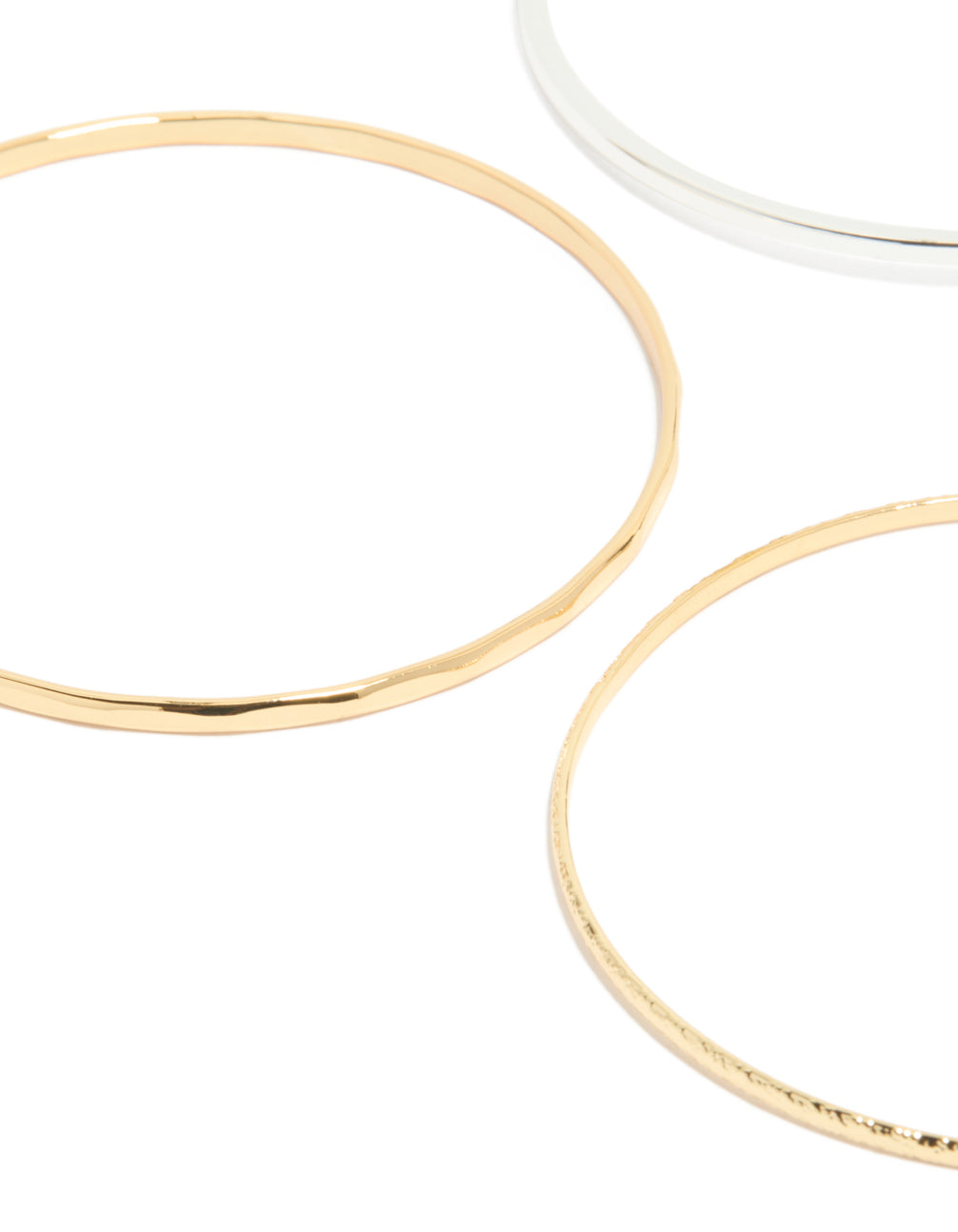 Mixed Metal Flat Bangles 4-Pack