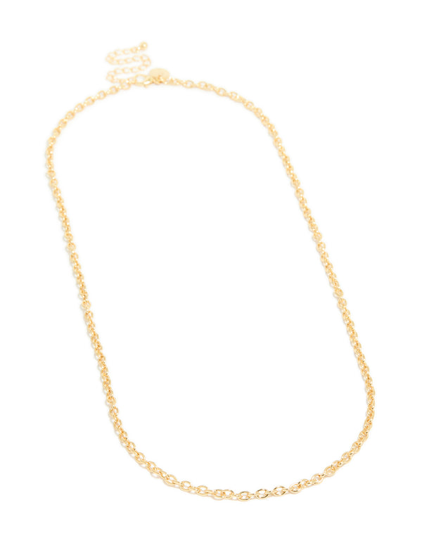 Gold Plated Rolo Chain Necklace