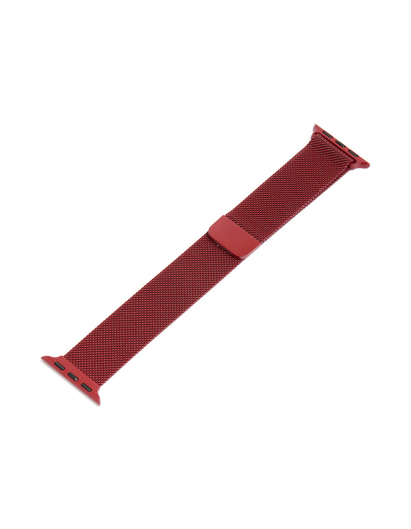 Red Coated Stainless Steel Mesh Strap 38/40/41 mm