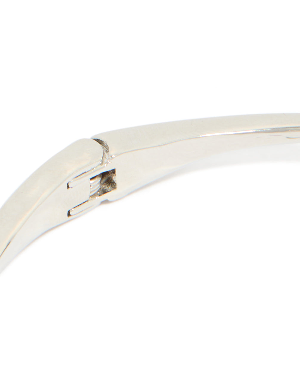 Silver Cubic Zirconia Circle Hinged Bangle