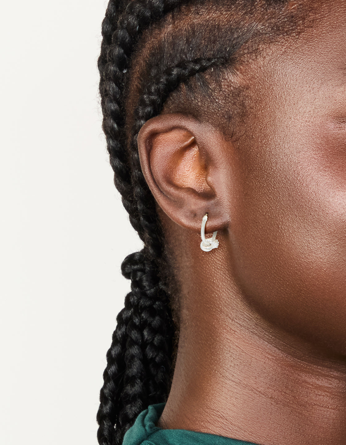 Sterling Silver Cubic Zirconia Knotted Hoop Earrings