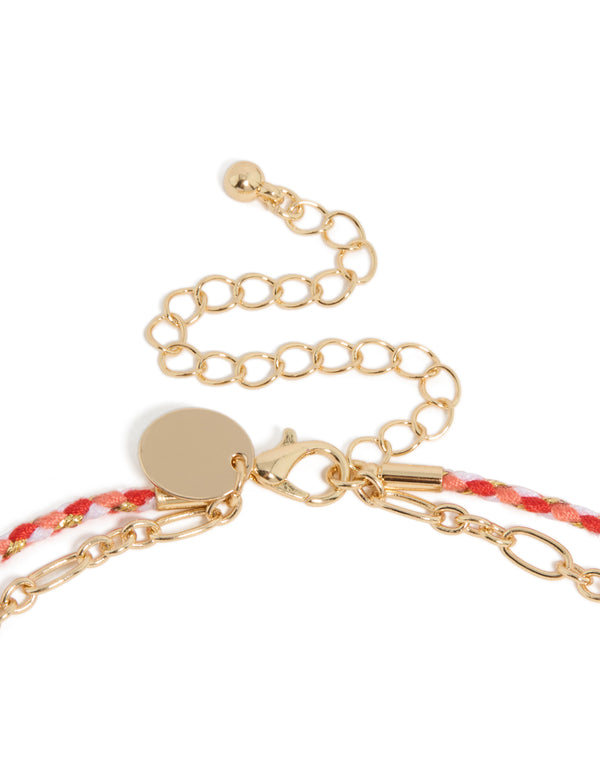 Gold Shell & Evil Eye Charm Layered Necklace