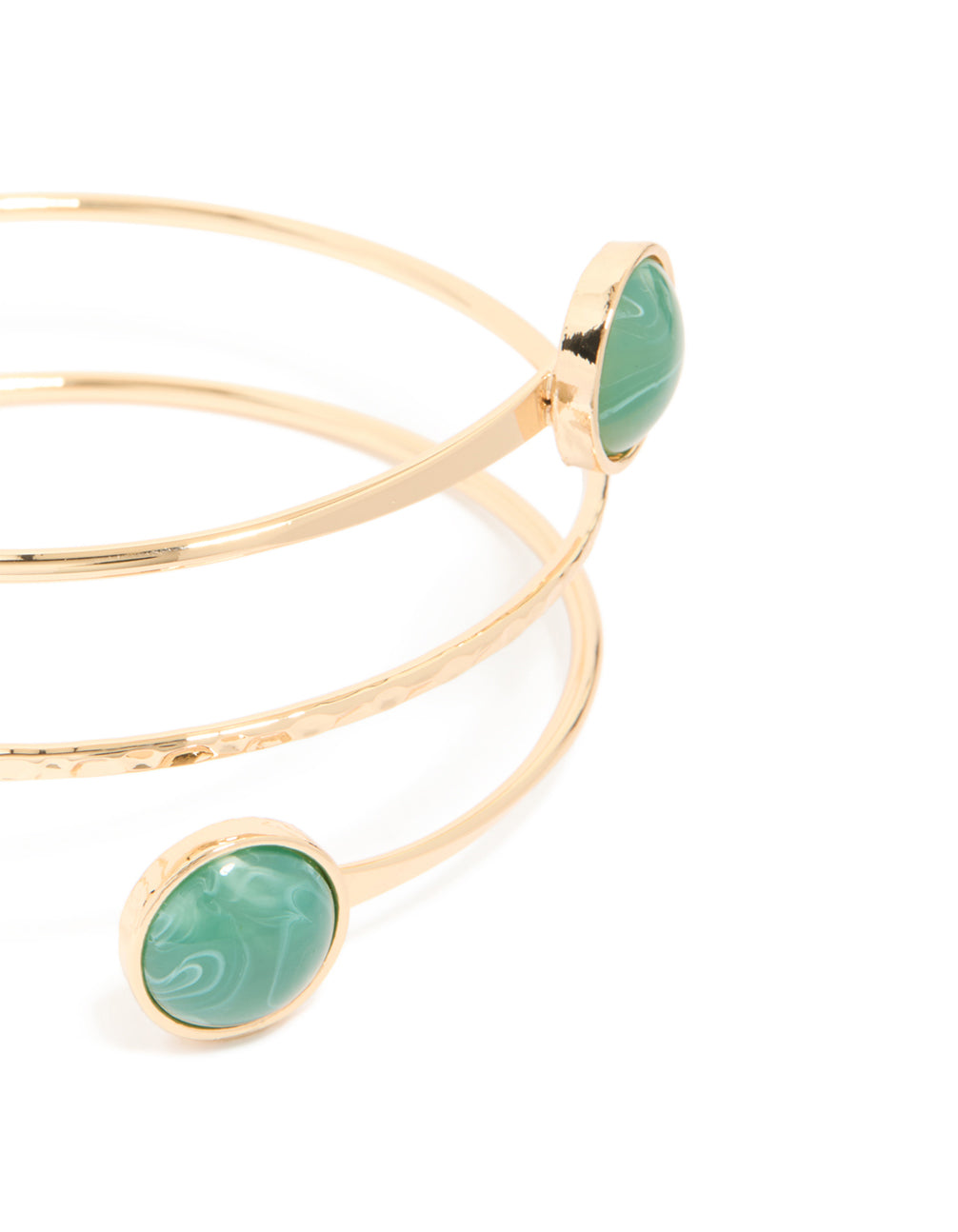 Gold Green Stone Arm Cuff