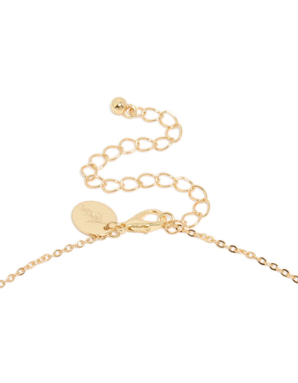 Gold Plated Blue Cubic Zirconia Alternating Oval Y-Necklace