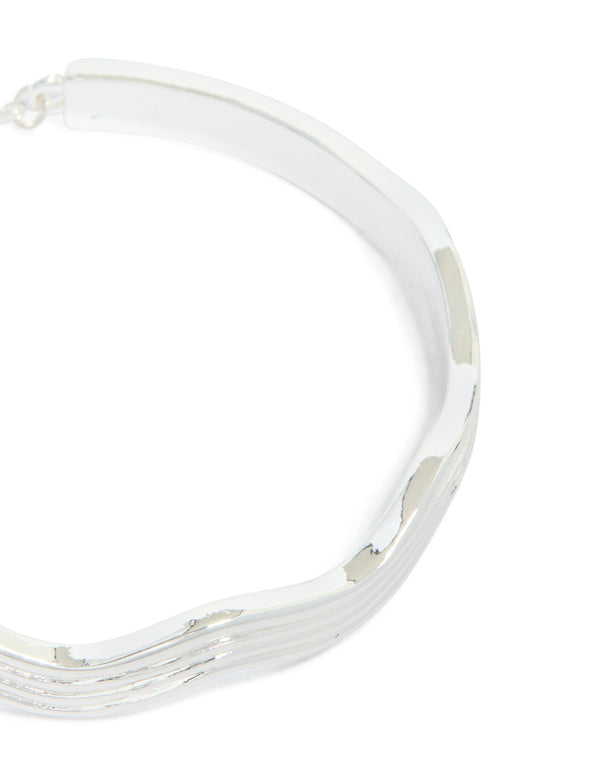 Silver Wavy Toggle Bangle