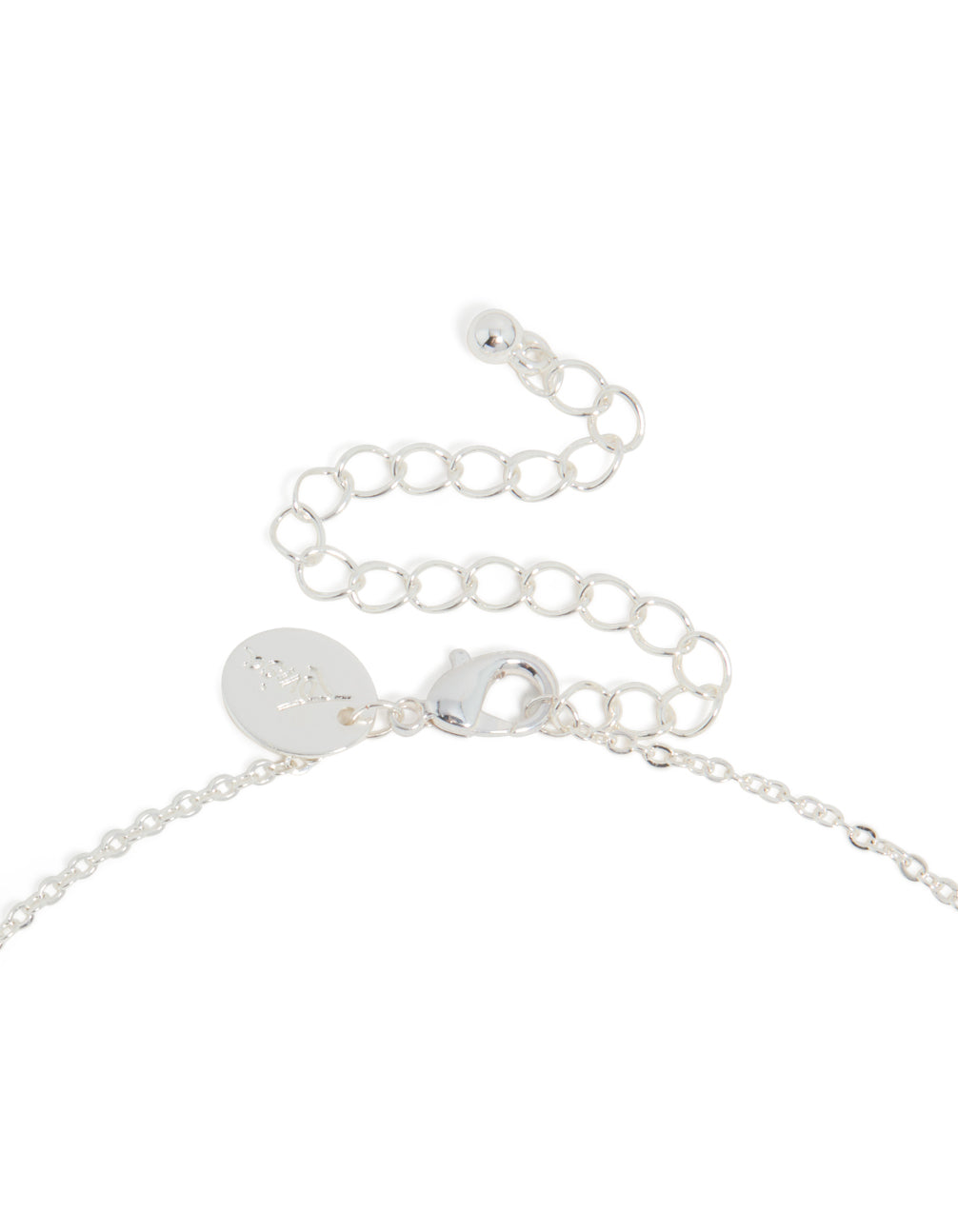 Silver Plated Thin Cubic Zirconia Letter J Necklace
