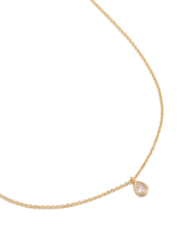 Gold Plated April Birthstone Necklace