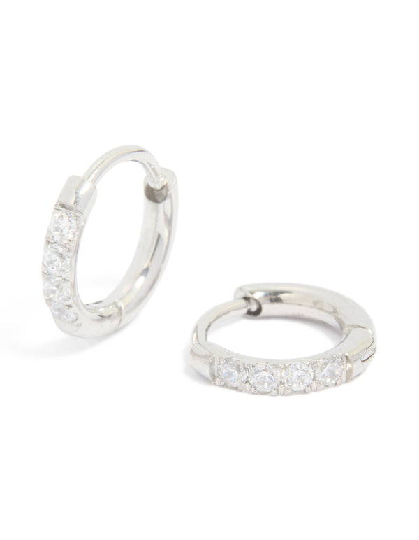 Kids Surgical Steel Cubic Zirconia Sleeper Earrings
