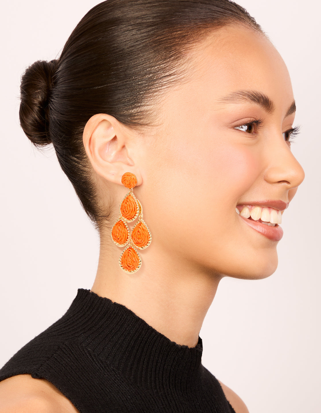 Orange Paper Teardrop Earrings