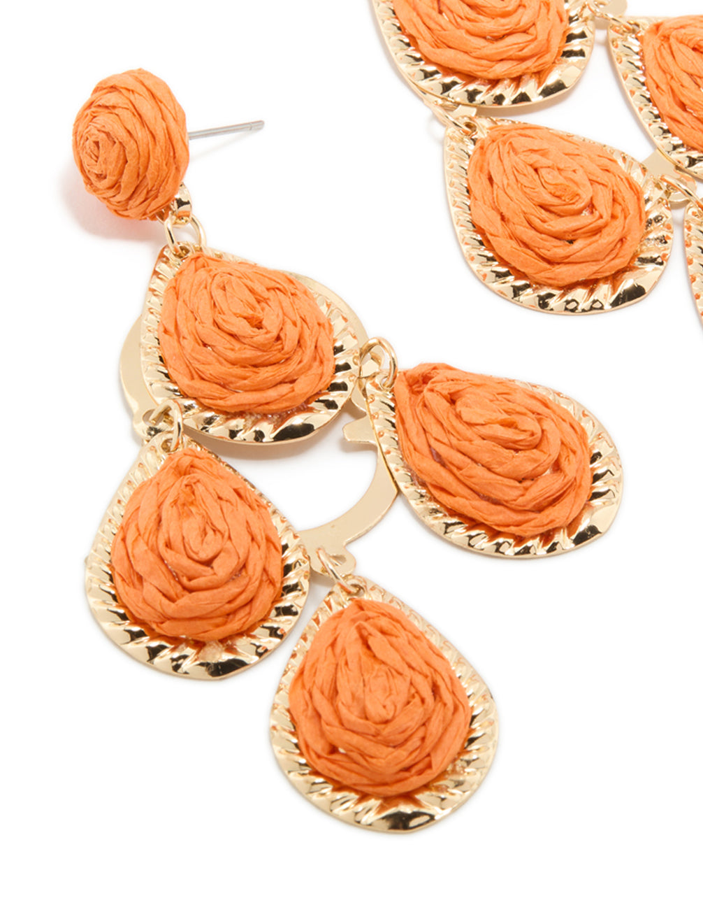 Orange Paper Teardrop Earrings