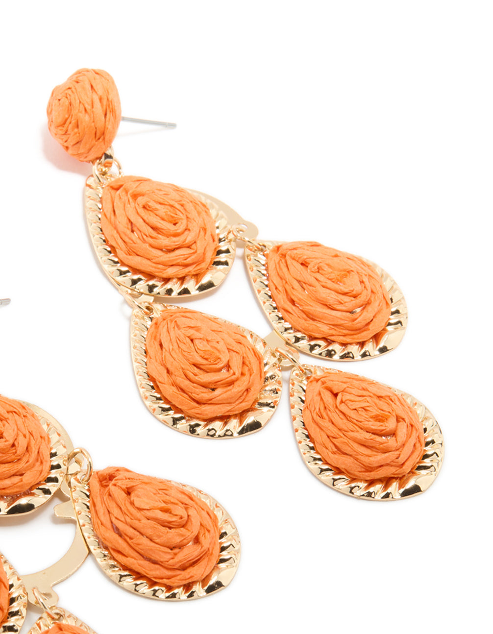 Orange Paper Teardrop Earrings