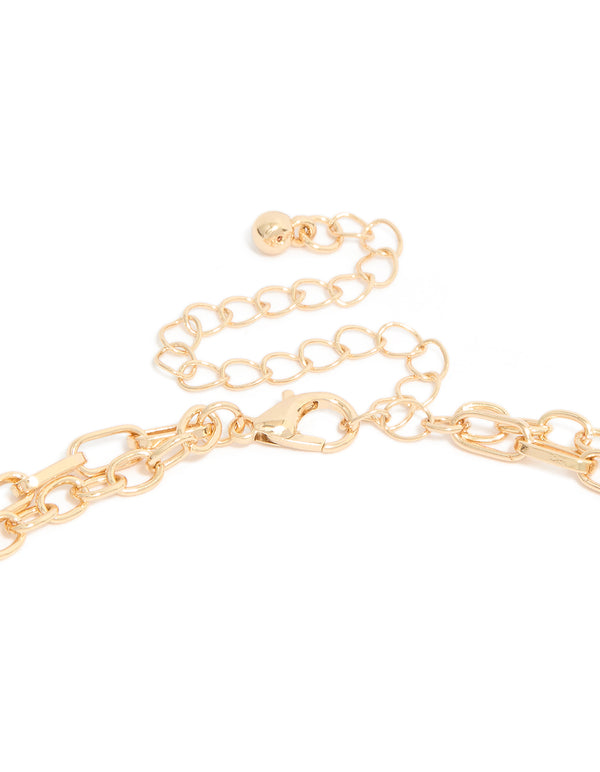 Gold Evil Eye & Sea Charm Layered Necklace