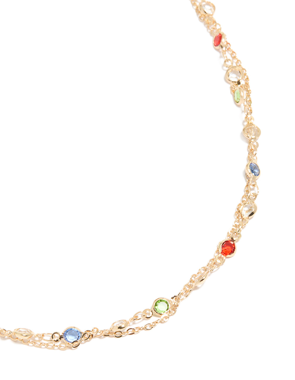 Gold Red Green Blue Stone Waist Chain