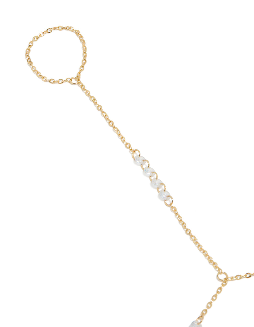 Gold Plated Floating Cubic Zirconia Hand Chain