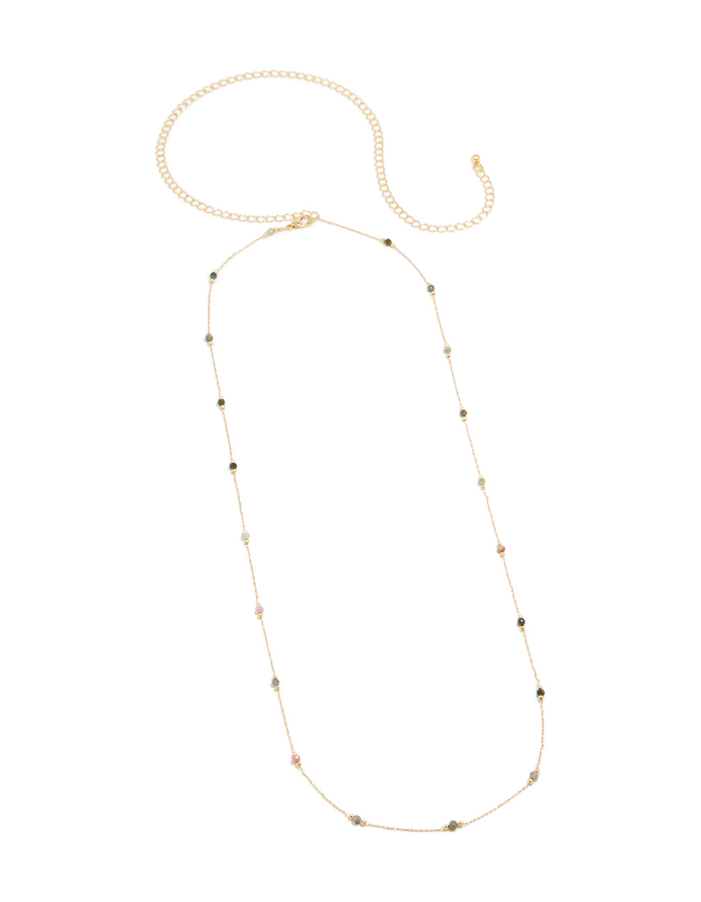 Gold Plated Multicoloured Semi Precious Stones Beaded Waist Chain