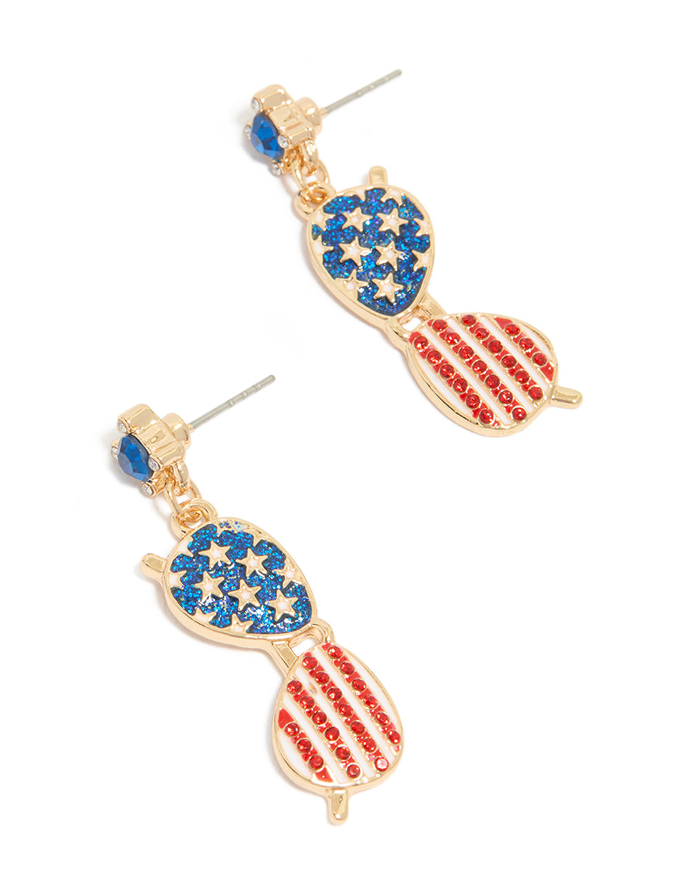 Gold USA Sunglasses Drop Earrings