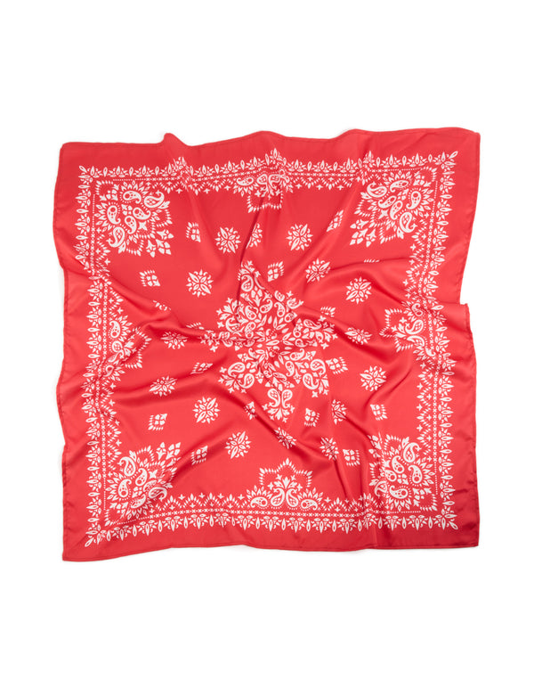 Red Paisley Print Fabric Scarf