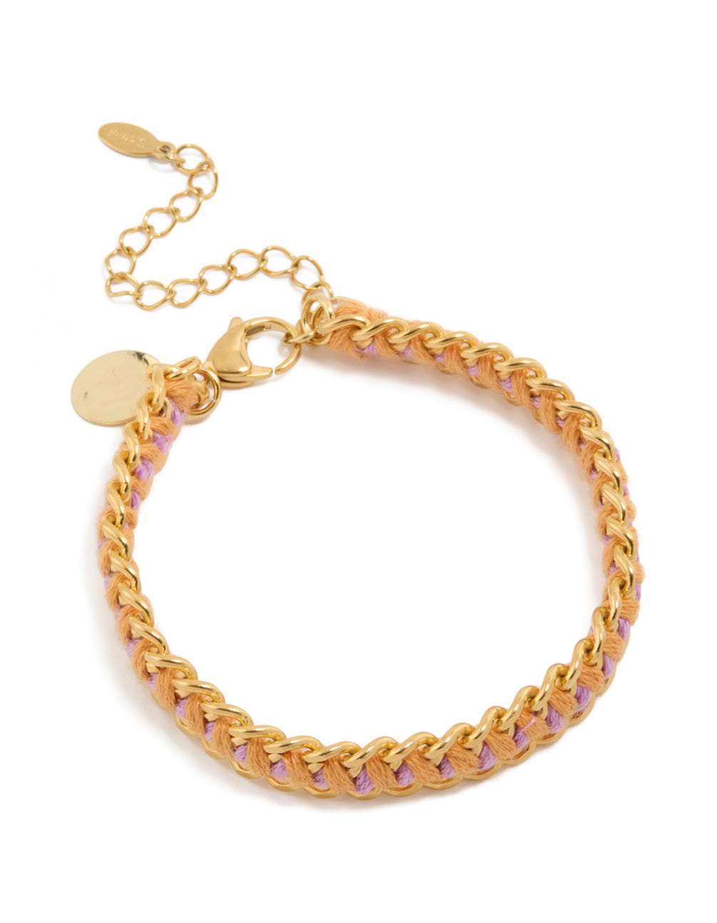 Waterproof Gold Plated Stainless Steel Purple Thread Yarn Bracelet