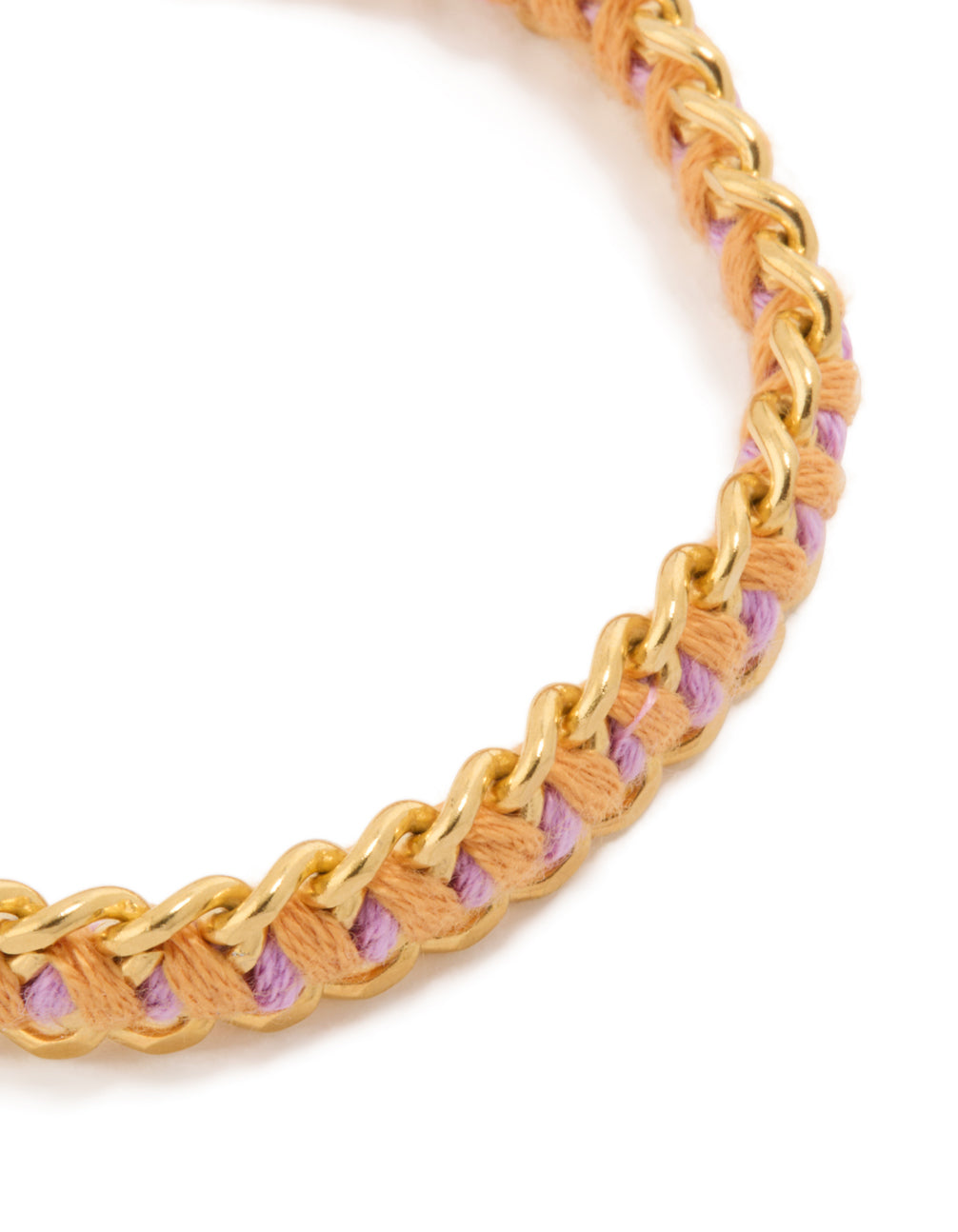 Waterproof Gold Plated Stainless Steel Purple Thread Yarn Bracelet