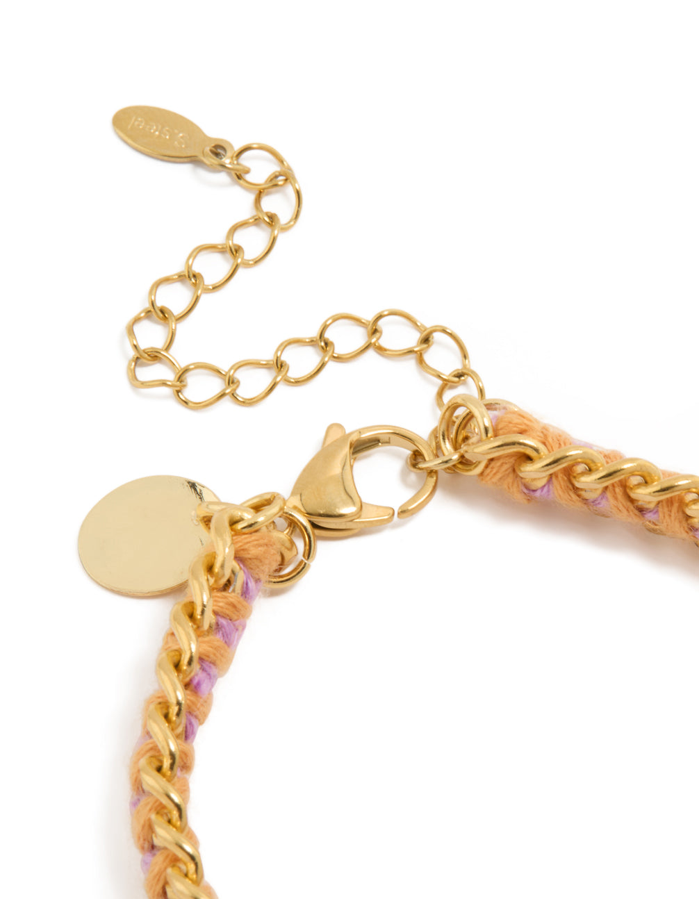 Waterproof Gold Plated Stainless Steel Purple Thread Yarn Bracelet