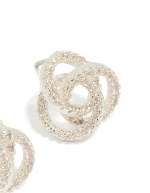 Silver Plated Cubic Zirconia Milky Way Earrings