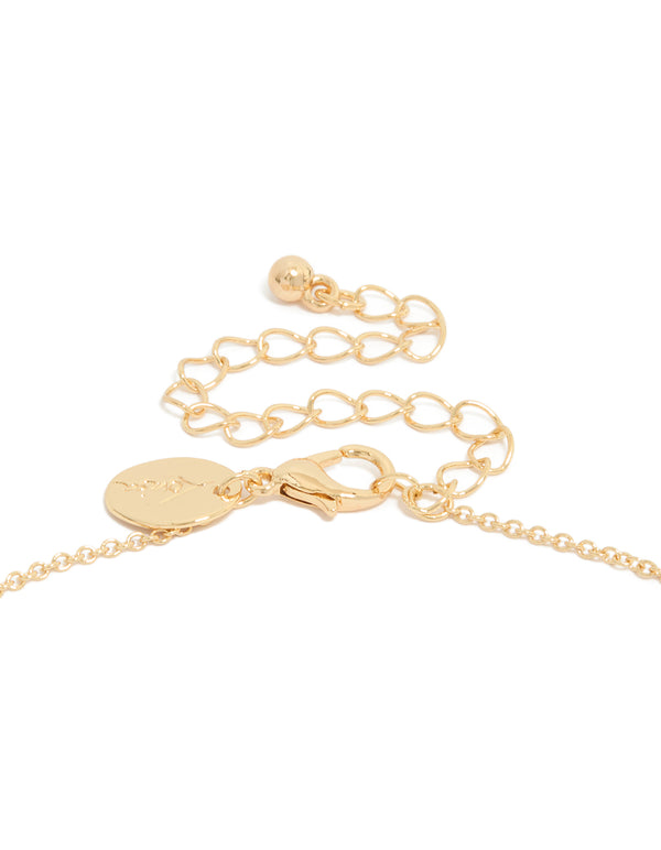 Elegantly designed ruby July flower necklace with floral pendant in gold plated dainty style clasp detail view