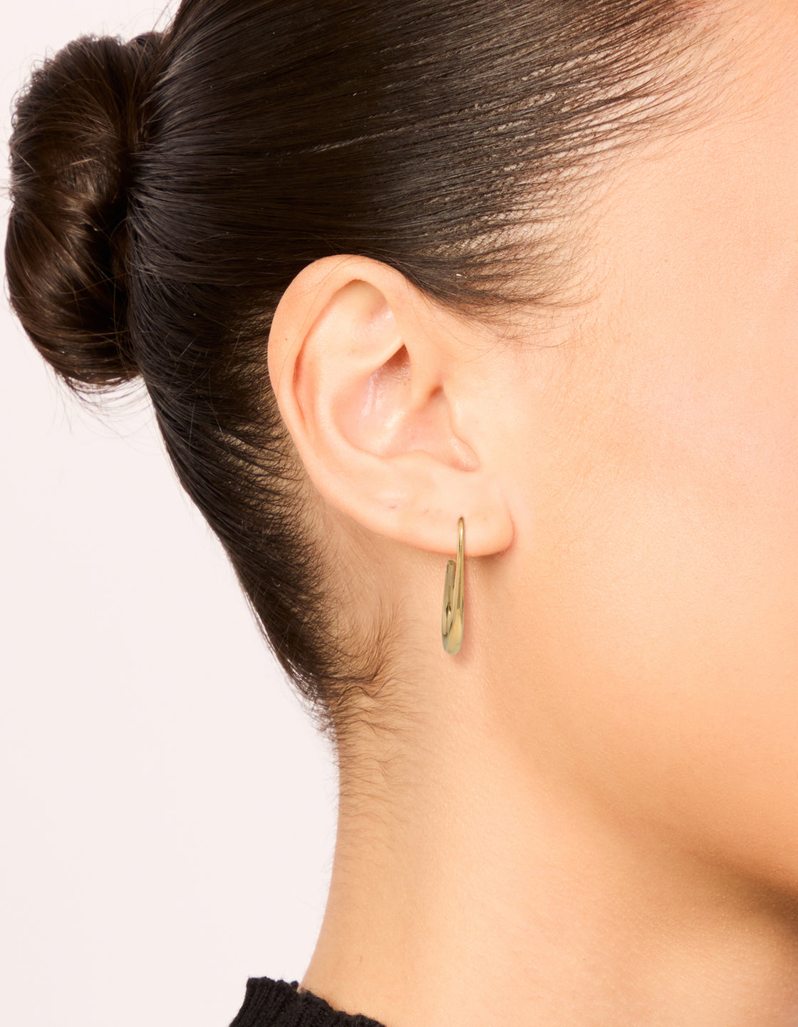 Waterproof Gold Plated Stainless Steel Egg Hoop Earrings 30 MM