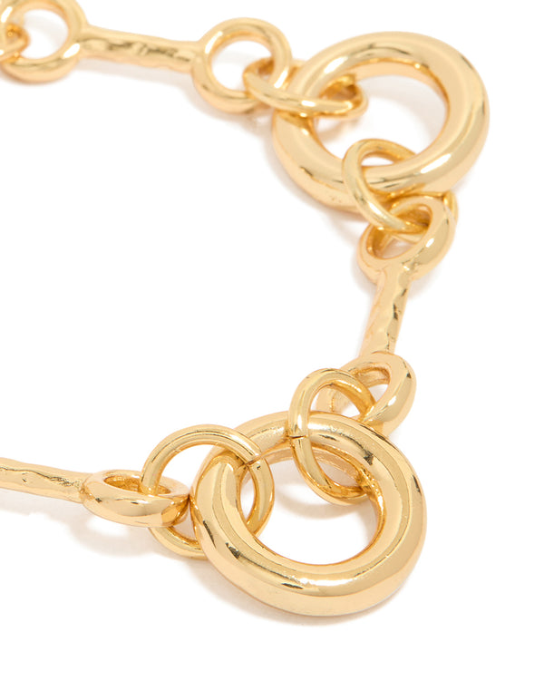 Gold Plated Circle Chain Bracelet
