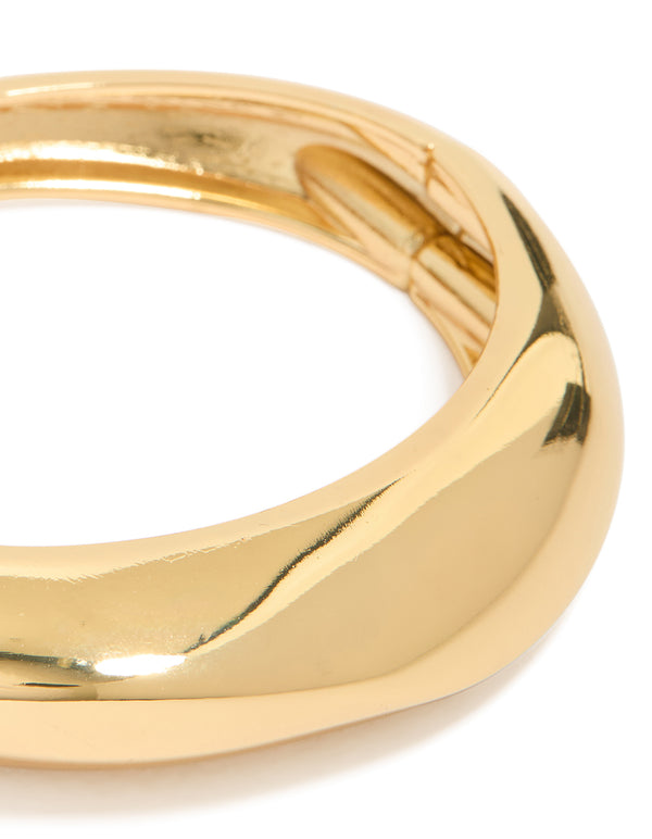 Gold Plated Thick Organic Chunky Bangle