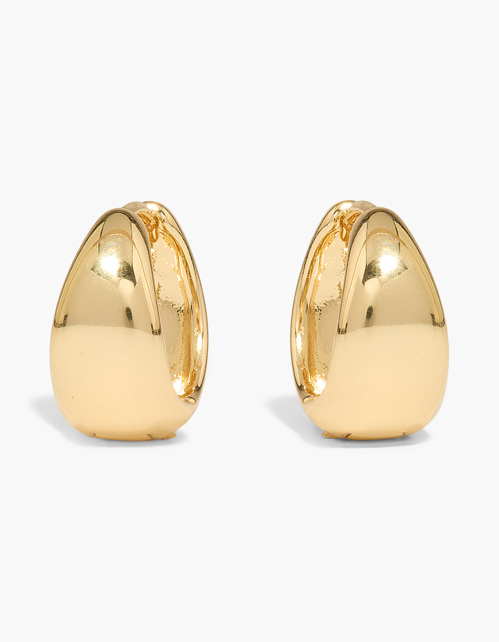 Gold Plated Chunky Medium Hoop Earrings