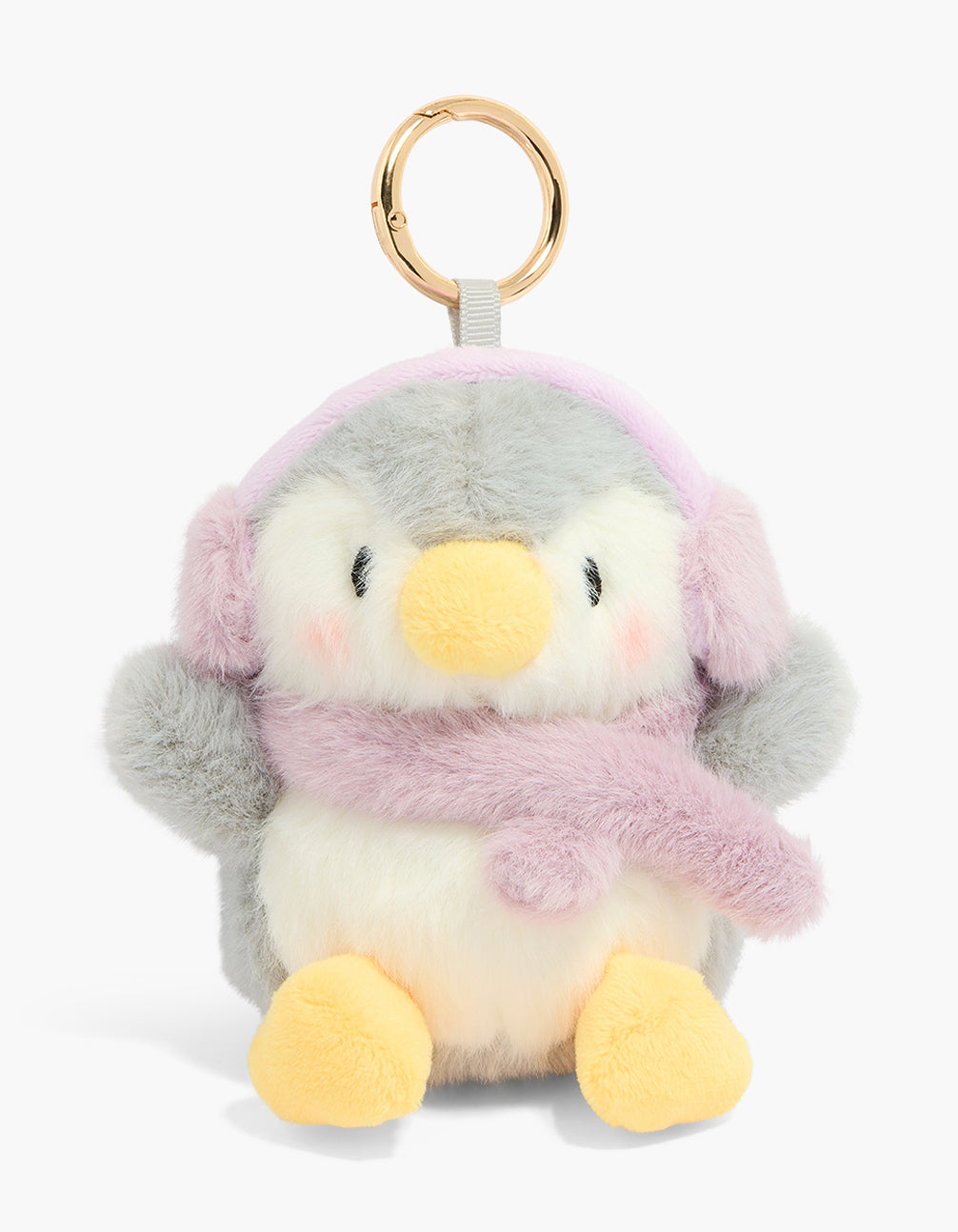 Grey Penguin Fabric Key Chain