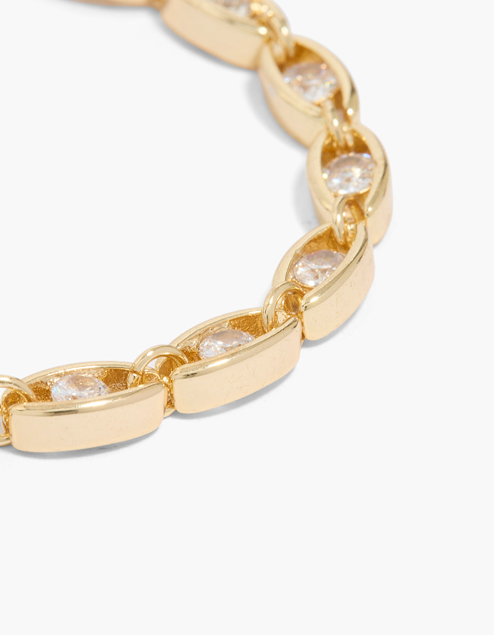 Gold Plated Marquise Cubic Zirconia Chain Bracelet