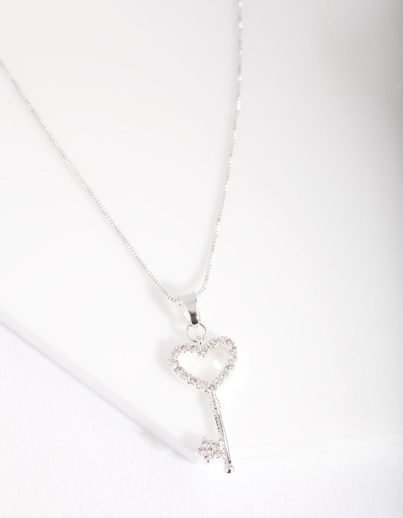 Silver Cubic Zirconia Little Love Lock Necklace - Lovisa